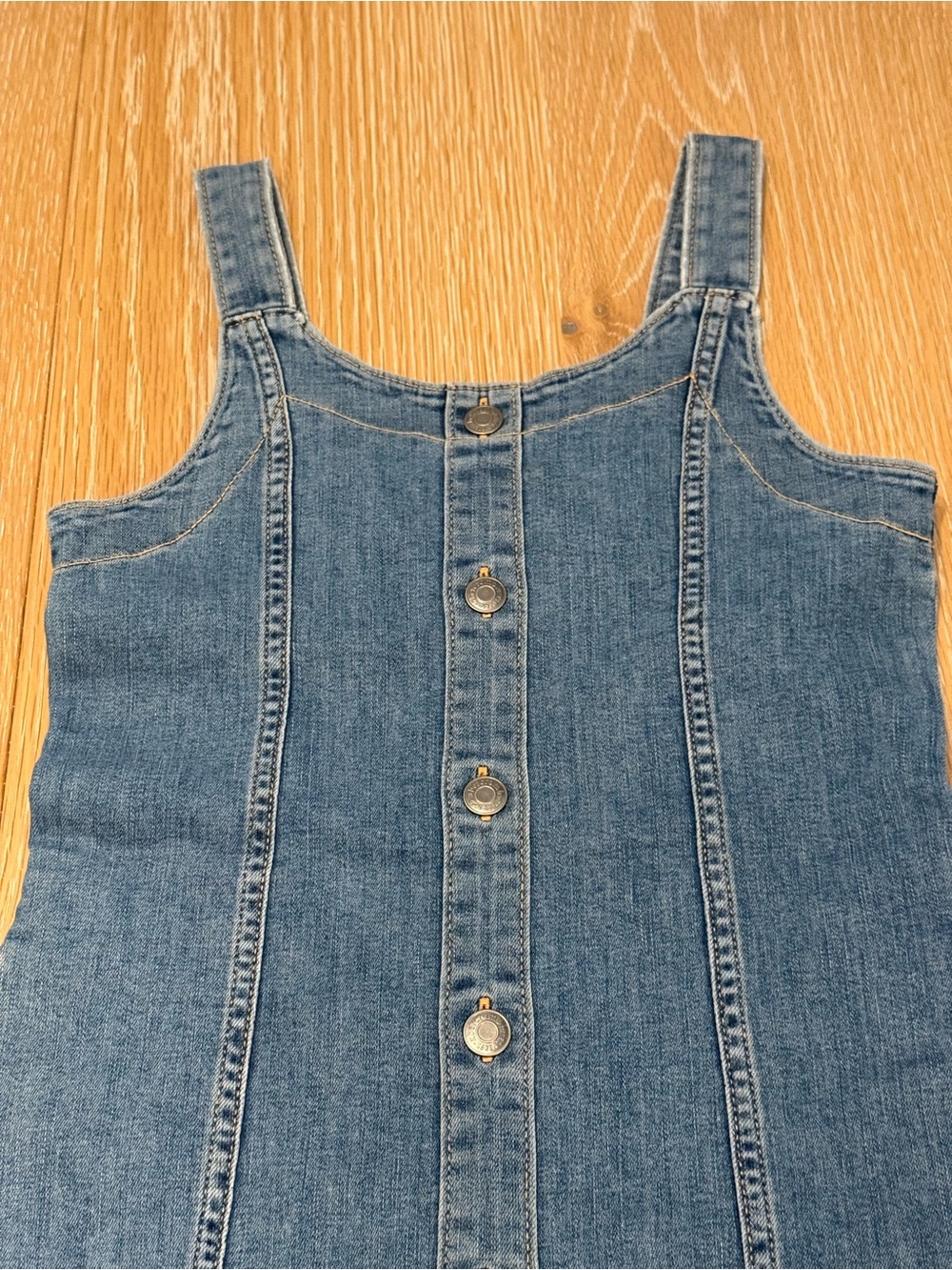 abercrombie kids Sleeveless Denim Button Front Dress - Blue